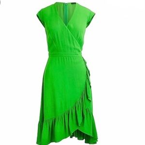 J. Crew Faux Wrap Mini Dress Drapey Crepe